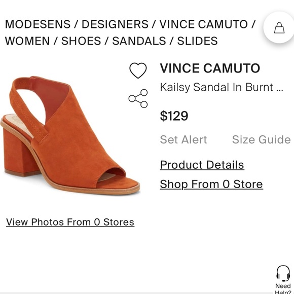 NWT Vince Camuto Burnt Orange Kailsy Pump - Picture 2 of 8